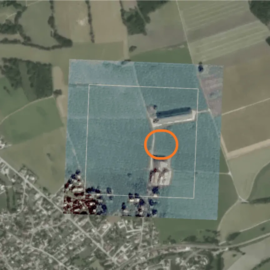 Évolution satellite d’une zone d’activité de construction