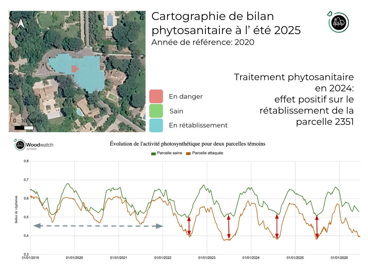 Cas d'usage Woodwatch sur risque d'attaque phytosanitaire